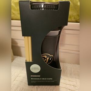 Starbucks Campus Collection CU Buffs Set of 5 Reusable Cold Cups Lids – New